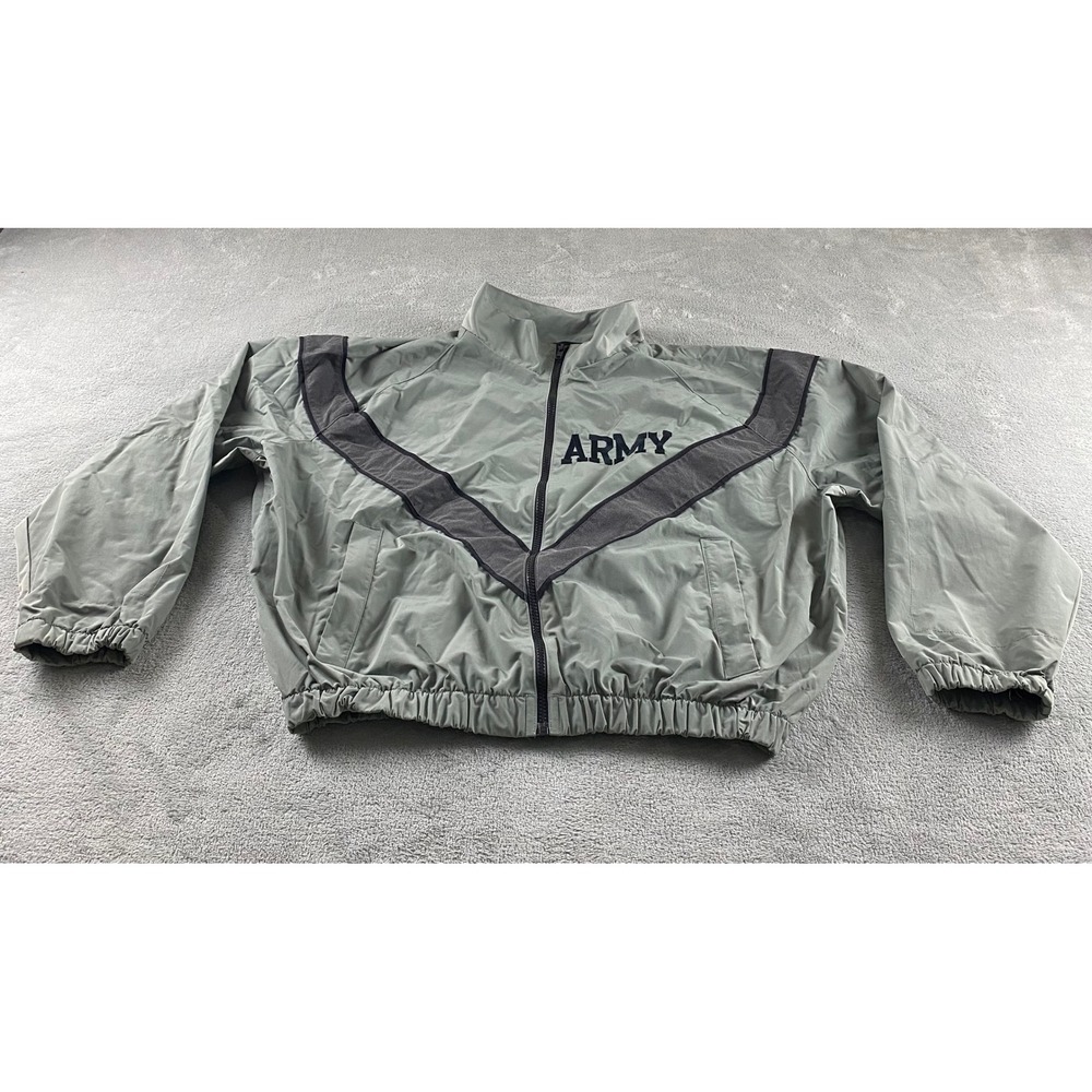Skilcraft Army PFU Jacket‎ Mens Small Short Gray Nylon Windbreaker IPFU Training